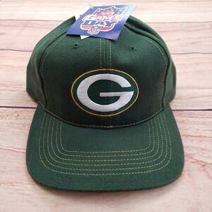 NEW Vintage Green Bay Packers Hat Cap Snap Back Green NFL Football Mens 90s B7